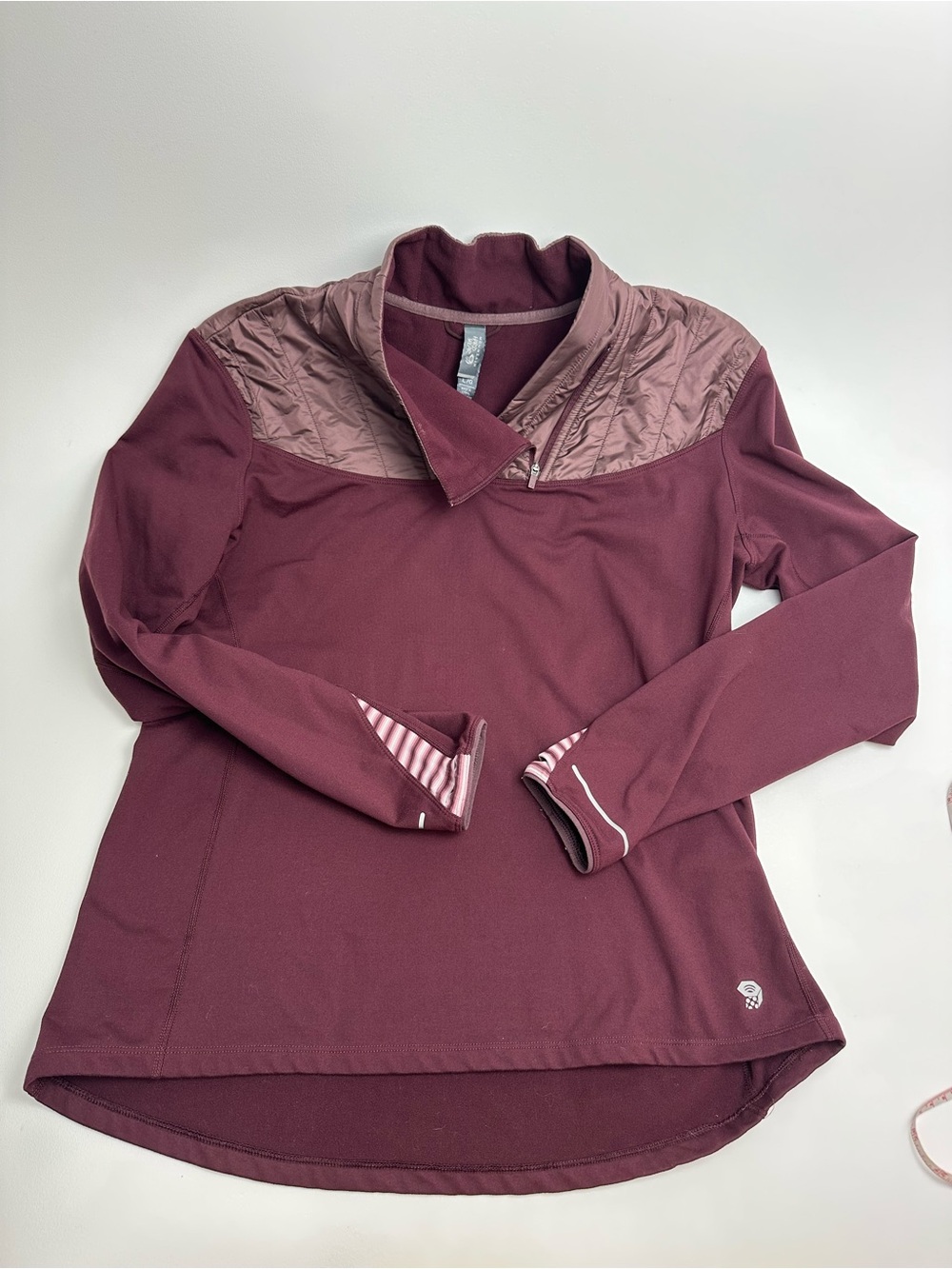 Mountain Hardware Women's Maroon Long-Sleeve Quilted Quarter Zip Pullover